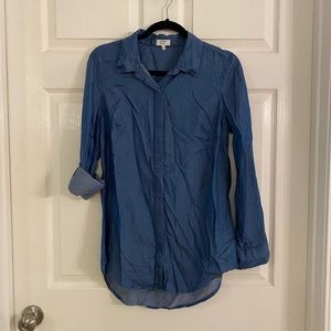 Crown & Ivy button up collar long sleeve tunic